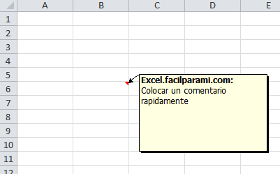 Agregar un comentario en Excel