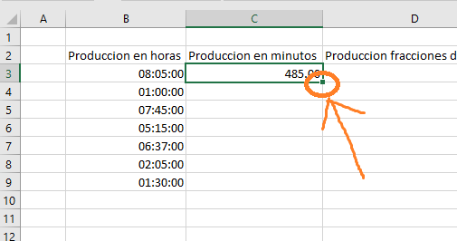 Convertir minutos a horas Excel