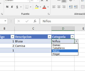 Como crear listas desplegables en Excel
