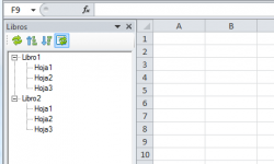 Vista del Panel de libros en Excel Plus